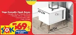 DOĞTAŞ RUUM STORE  VEGA KOMODİN OPAK BEYAZ